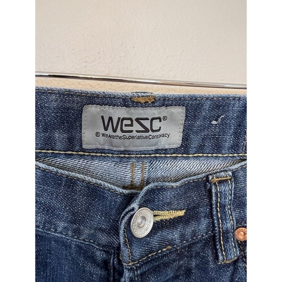 Men's WESC 366 Rinse Stretch Slim Cotton 5-Pocket Blue Jeans Sz 29 Selvedge - Picture 3 of 12